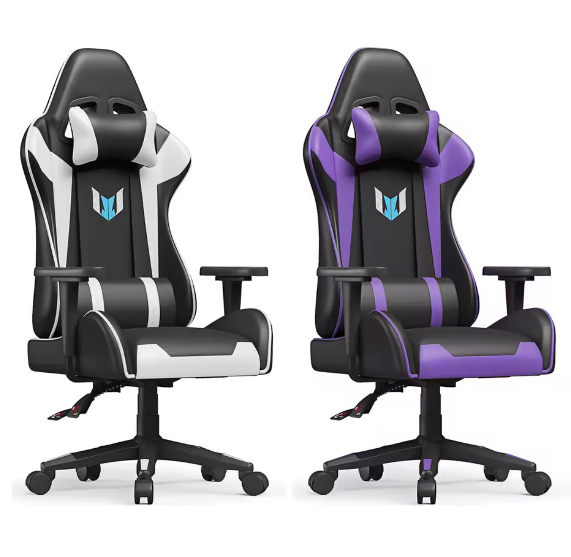 Bigzzia-Chaise de Gaming Ergonomique avec Coussin Lombaire, Repose-Sauna, Réglable, pour Ordinateur et Bureau