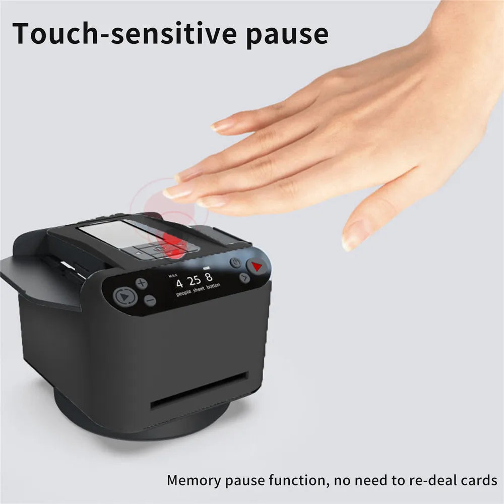 Automatic Cards Dealer, Rechargeable Cards Shuffler Shuffling Dealing Playing Cards Distribution Machine with 4 Bid Buttons