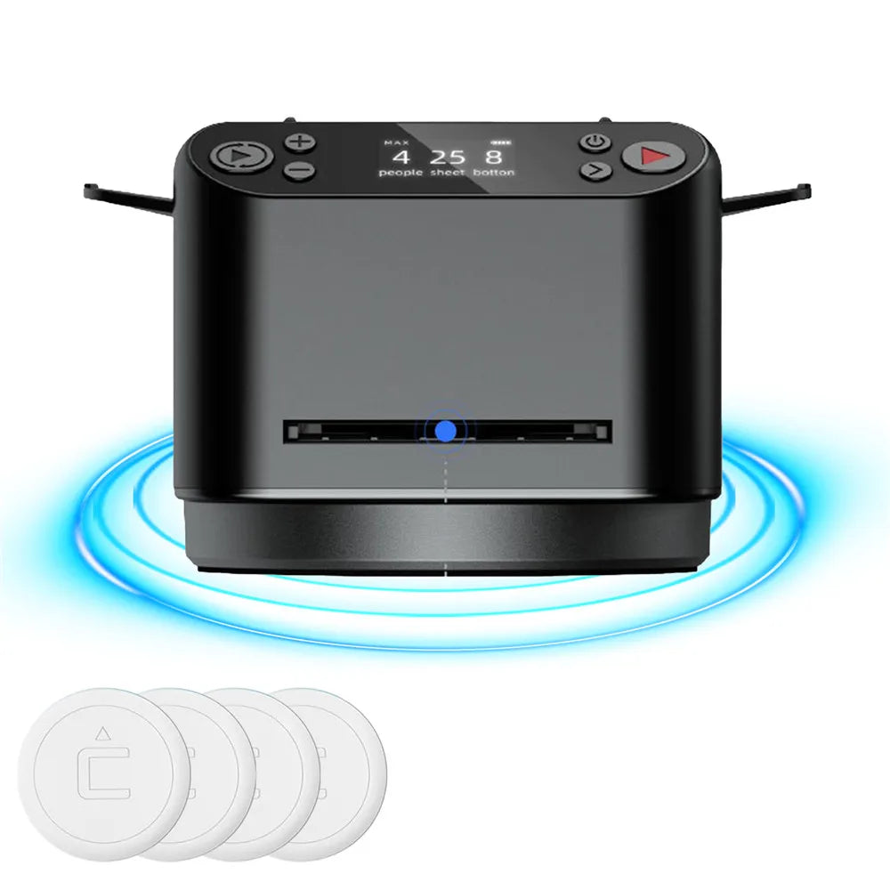Automatic Cards Dealer, Rechargeable Cards Shuffler Shuffling Dealing Playing Cards Distribution Machine with 4 Bid Buttons