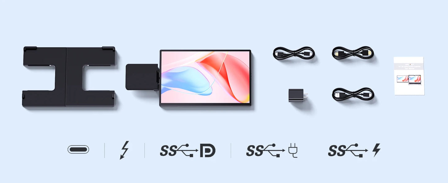UPERFECT Z 2K 14 Inch Laptop Monitor Extender USB C HDMI Portable Travel Display For PC Mac PS4/5 XBOX w/ Speakers & Kickstand