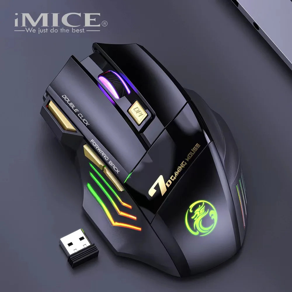 Rechargeable Bluetooth Mouse Wireless PC Gamer Mouse Computer Gaming Mouse Ergonomic Mause 5500 DPI Mice For Laptop Ipad
