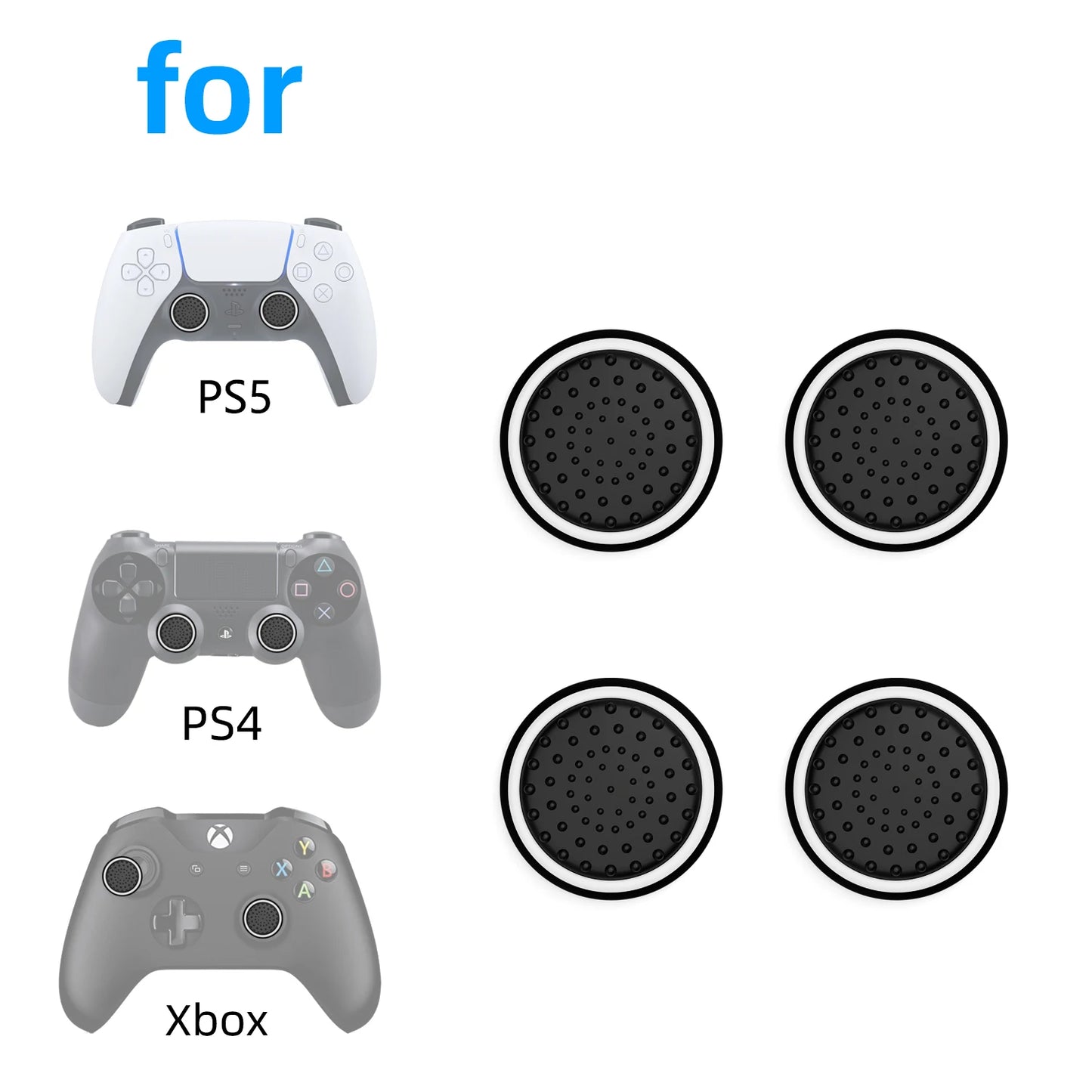 4pcs Analog Joystick Luminous Thumb Stick Grip Caps Case for PS5 PS4 Xbox 360 One Series X Switch Pro Controller Cover Accessory