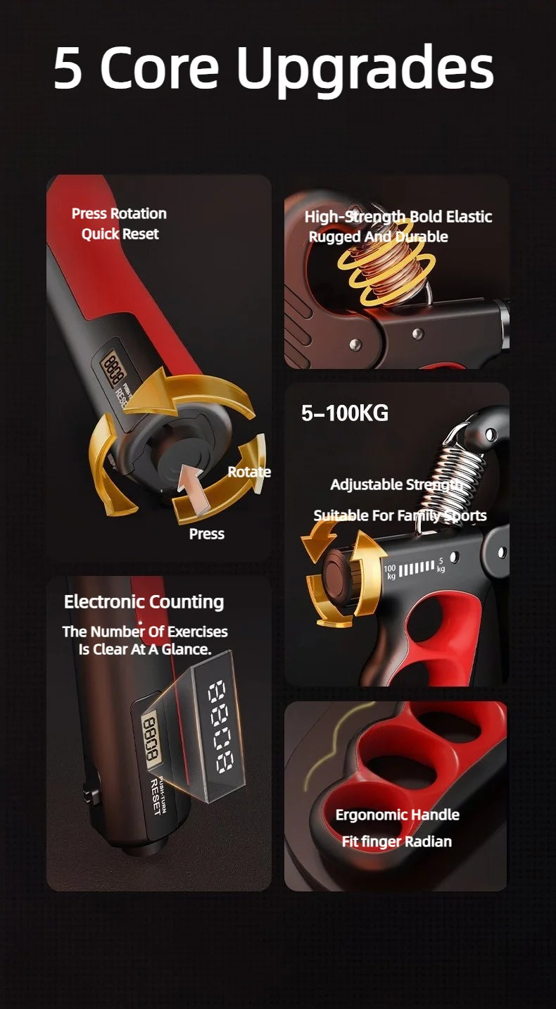 5-100Kg Grip Strength Gym Wrist Expander Hand Strengthener Adjustable Muscle Recovery Fitness Exercise Device For Rehabilitation