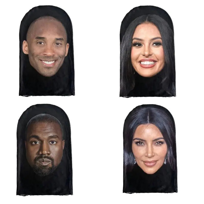 3D Printed Kanye Face Mask Practical Celebrity Face Funny Headgear Cover Cosplay Accessories
