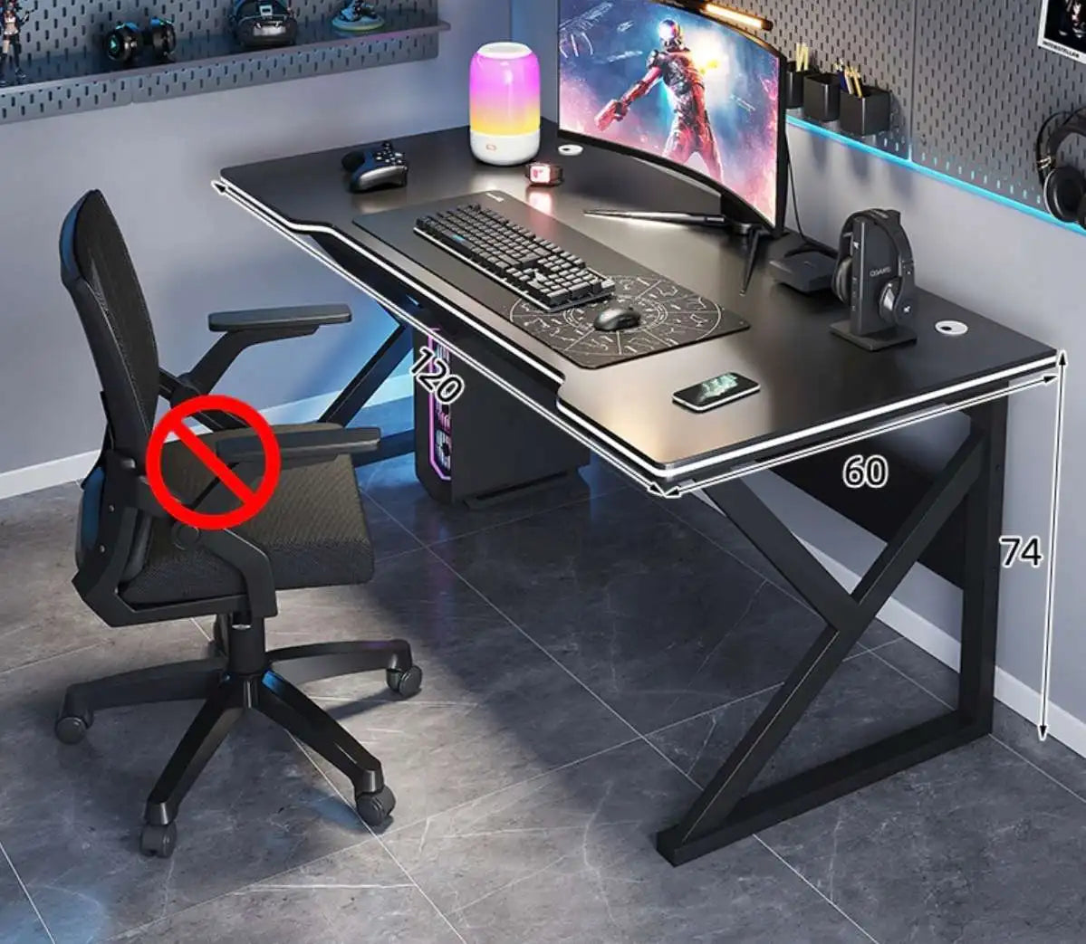 Computer Desk Home Table Bedroom Small Apartment Student Learning Desk Simple Gaming Desks E-Sports Desk Workbench Office Desk