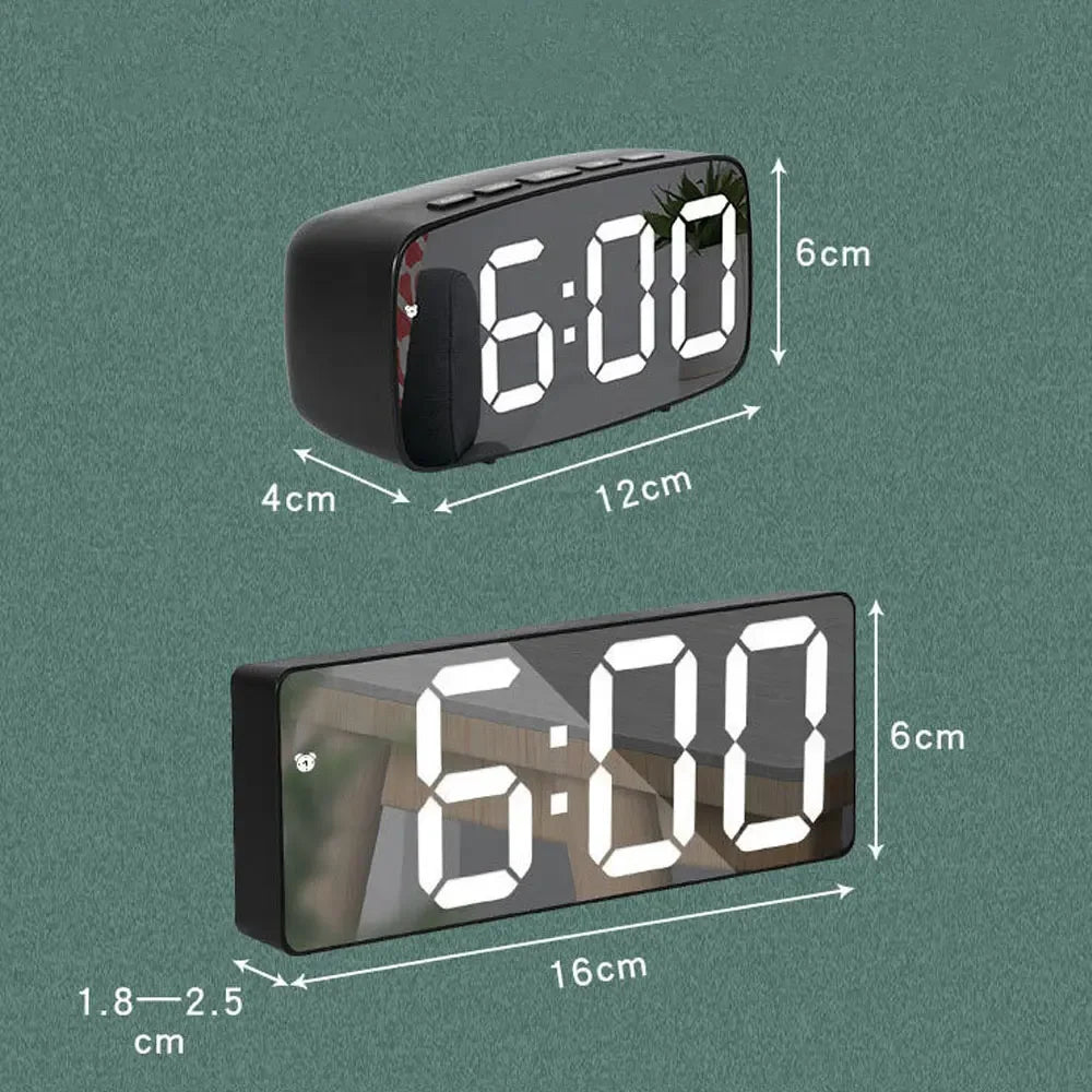 Acrylic/Mirror Alarm Clock Electronic Watch Desk Digital Moment Bedroom Decoration Table And Accessory Smart Hour Led Awakening