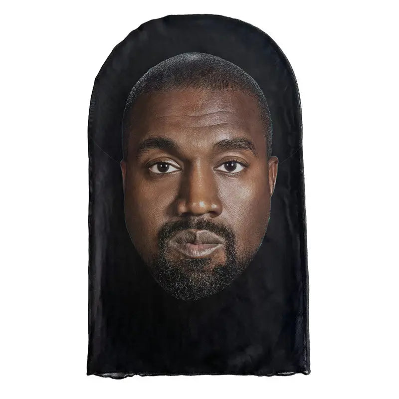 3D Printed Kanye Face Mask Practical Celebrity Face Funny Headgear Cover Cosplay Accessories