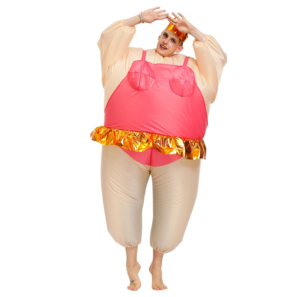 Adult Mascot Clown Inflatable Costume Anime Ballet Dress Suits Carnival Purim Halloween Party Cosplay Costumes for Man Woman