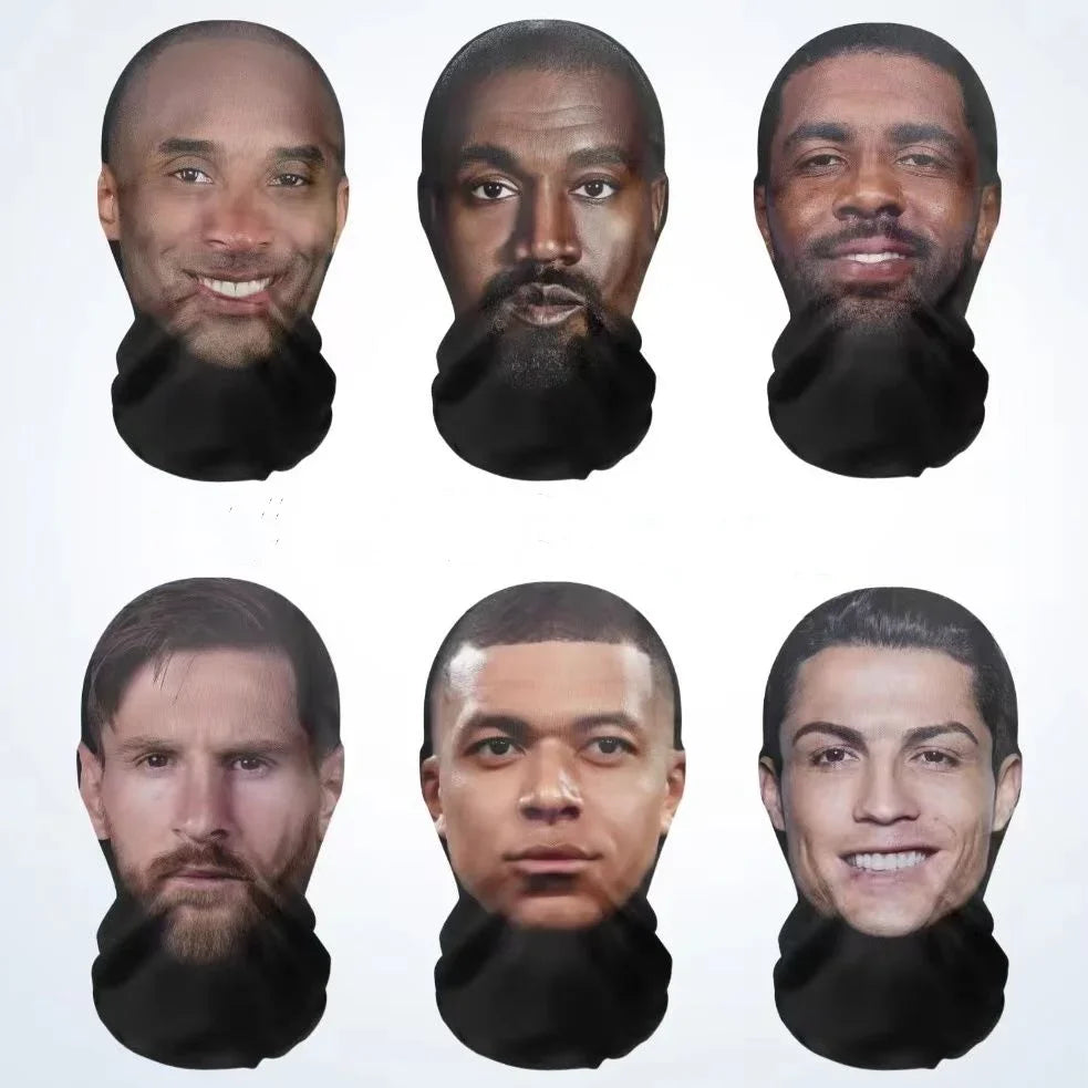 3D Printed Kanye Face Mask Practical Celebrity Face Funny Headgear Cover Cosplay Accessories