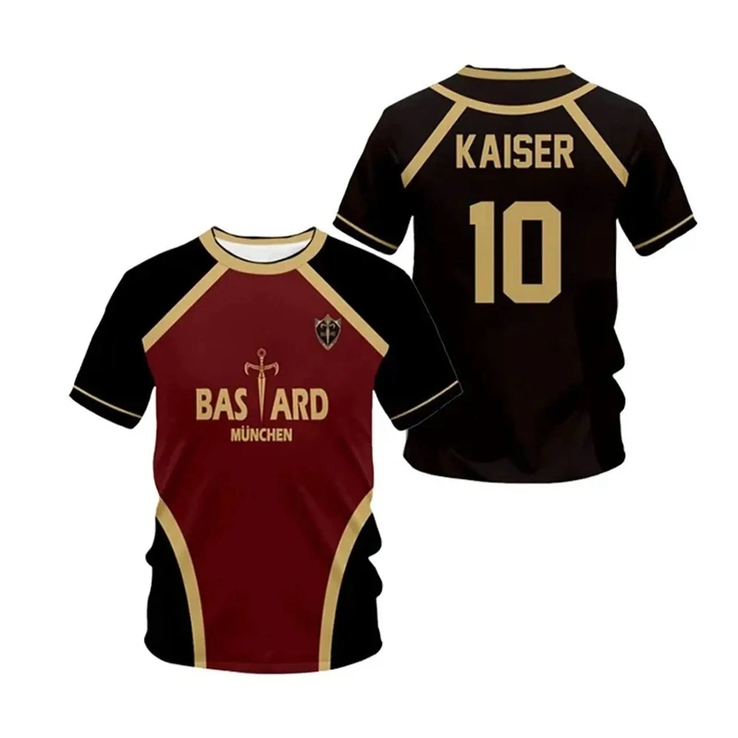 1 FIRST CLASSE Jersey Futsal Pattern Vl Replika Blue Lock Anime Bastard Munich Summer Men'S And Women'S 3Dt Shirt Casual Sports T Shirt Top