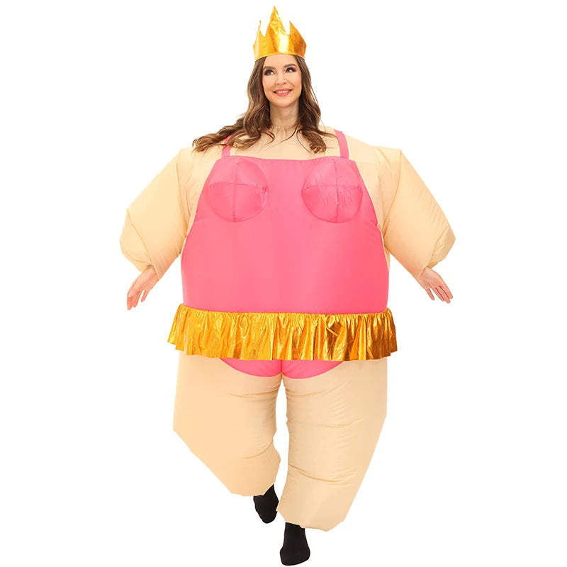 Adult Mascot Clown Inflatable Costume Anime Ballet Dress Suits Carnival Purim Halloween Party Cosplay Costumes for Man Woman