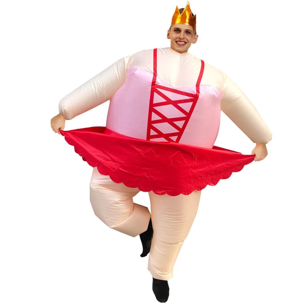 Adult Mascot Clown Inflatable Costume Anime Ballet Dress Suits Carnival Purim Halloween Party Cosplay Costumes for Man Woman