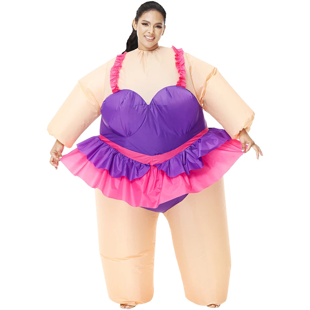 Adult Mascot Clown Inflatable Costume Anime Ballet Dress Suits Carnival Purim Halloween Party Cosplay Costumes for Man Woman