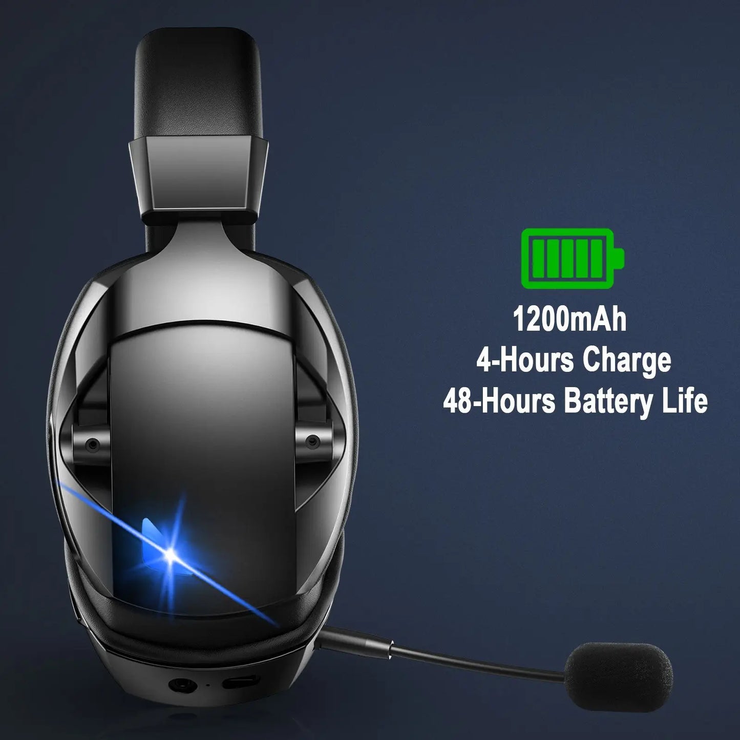 Acinaci Wireless Gaming Headset with Mic 2.4G Bluetooth Headphone USB 3.5mm Wired 3 Modes for PC, PS4, PS5, Mac, Switch