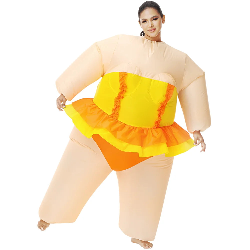 Adult Mascot Clown Inflatable Costume Anime Ballet Dress Suits Carnival Purim Halloween Party Cosplay Costumes for Man Woman