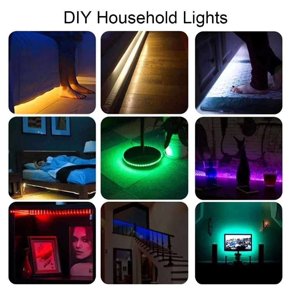 USB LED Strip Light Bluetooth Tape RGB Lights SMD5050 5V Flexible LED Lamp Tape Ribbon Self-adhesive TV Desktop Diode Backlight