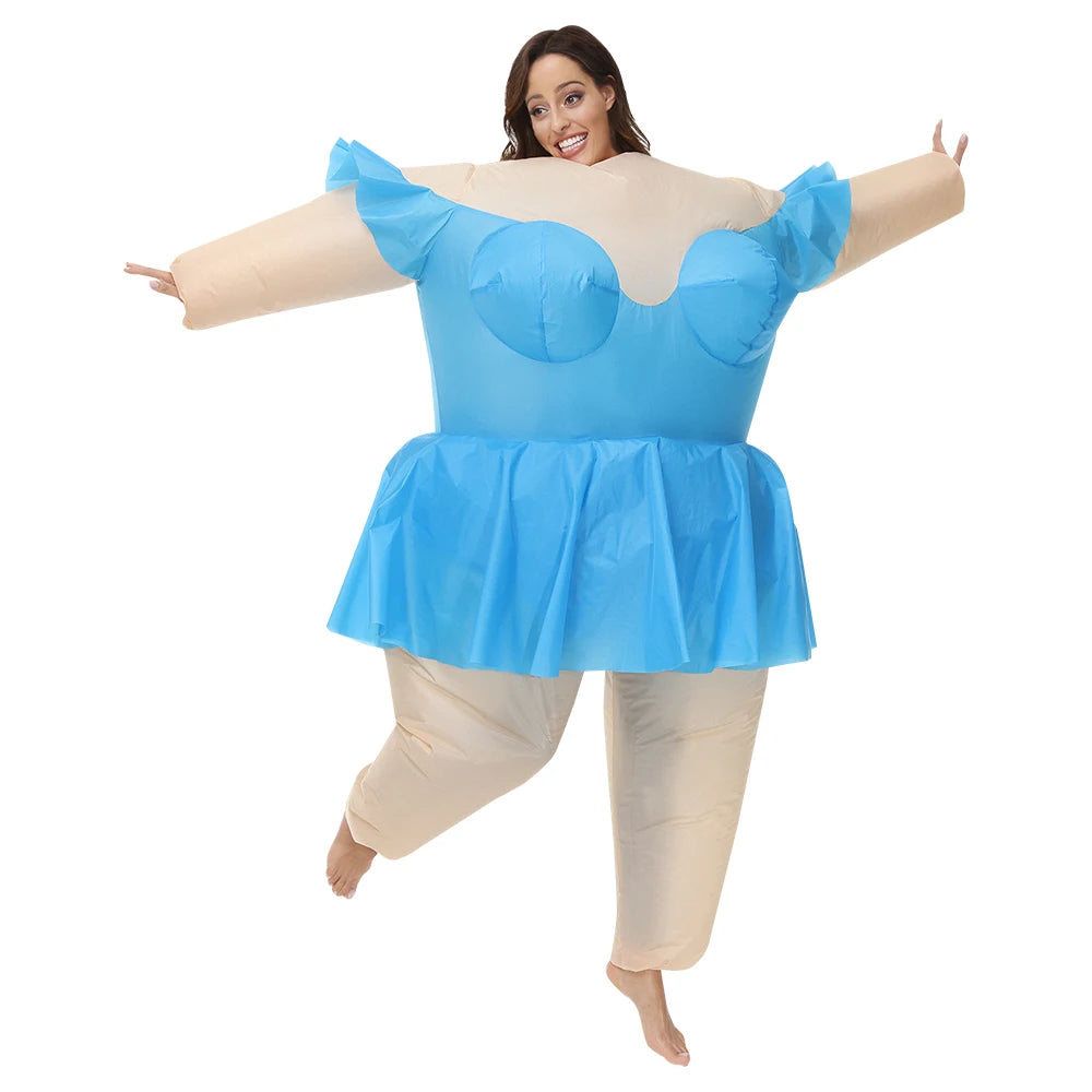 Adult Mascot Clown Inflatable Costume Anime Ballet Dress Suits Carnival Purim Halloween Party Cosplay Costumes for Man Woman