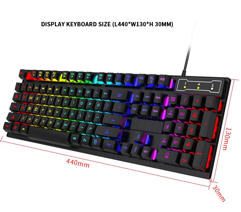 Wired Backlit Keyboard gaming Mechanic Kit waterproof Luminous 104 key keyboard And Mouse Set for Gamer PC Laptop Home Office