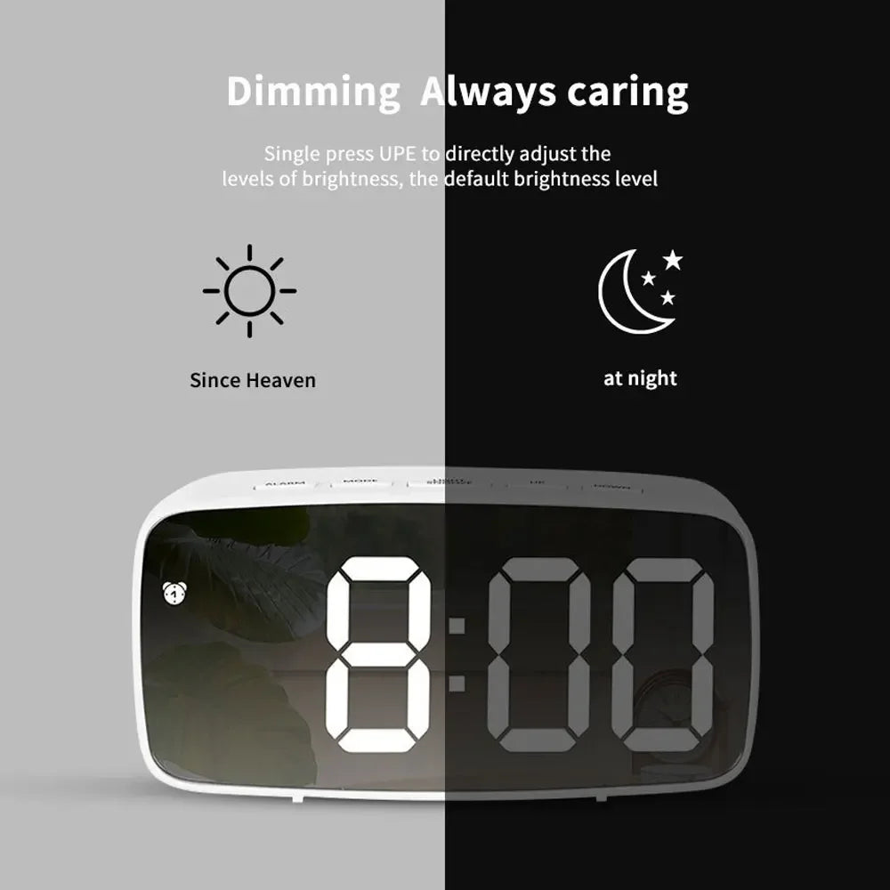 Acrylic/Mirror Alarm Clock Electronic Watch Desk Digital Moment Bedroom Decoration Table And Accessory Smart Hour Led Awakening