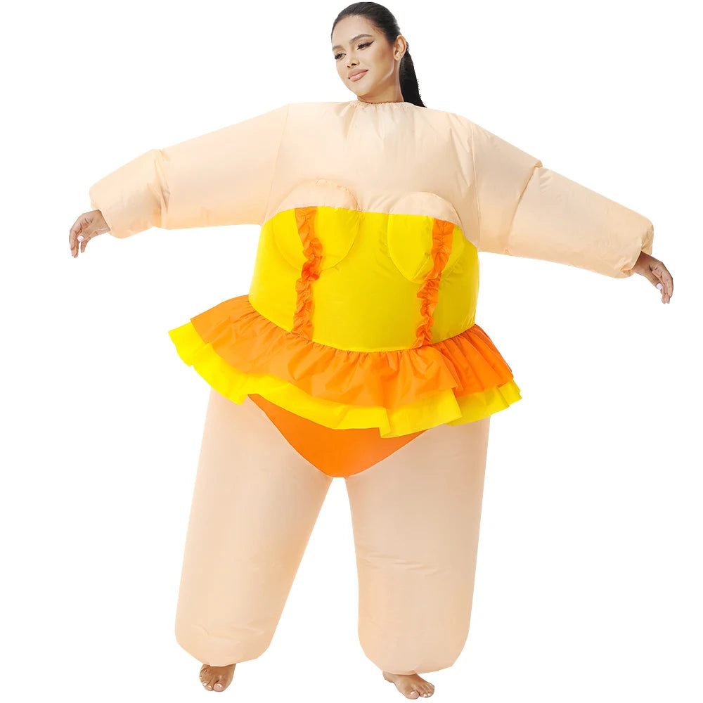 Adult Mascot Clown Inflatable Costume Anime Ballet Dress Suits Carnival Purim Halloween Party Cosplay Costumes for Man Woman