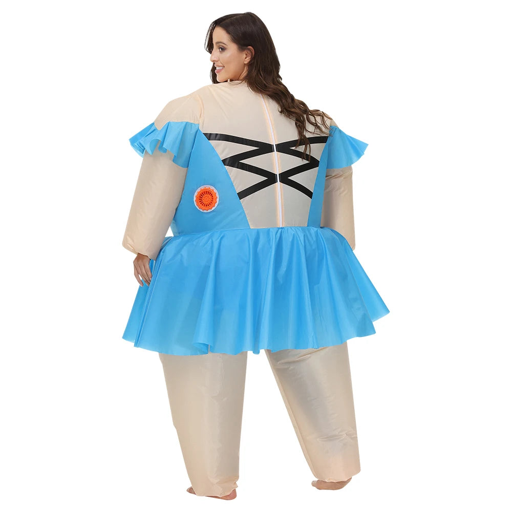 Adult Mascot Clown Inflatable Costume Anime Ballet Dress Suits Carnival Purim Halloween Party Cosplay Costumes for Man Woman