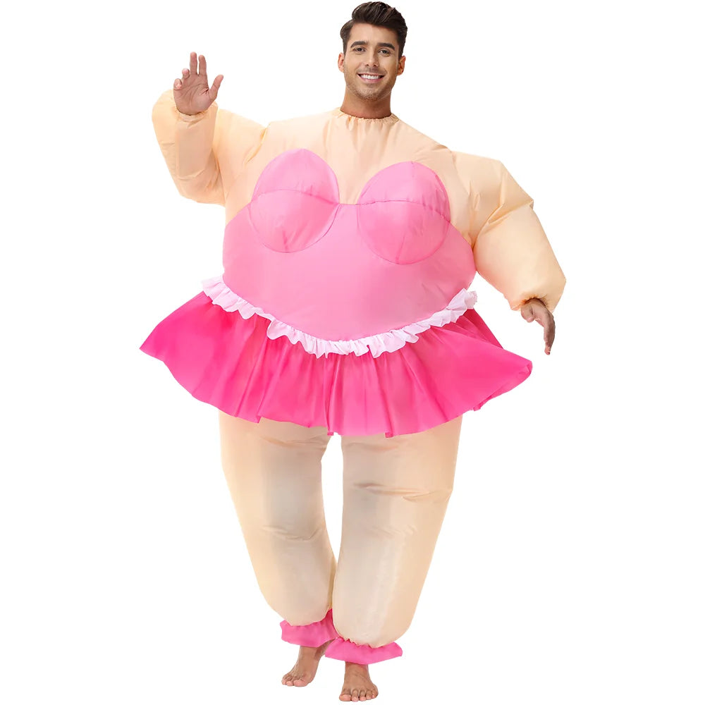 Adult Mascot Clown Inflatable Costume Anime Ballet Dress Suits Carnival Purim Halloween Party Cosplay Costumes for Man Woman