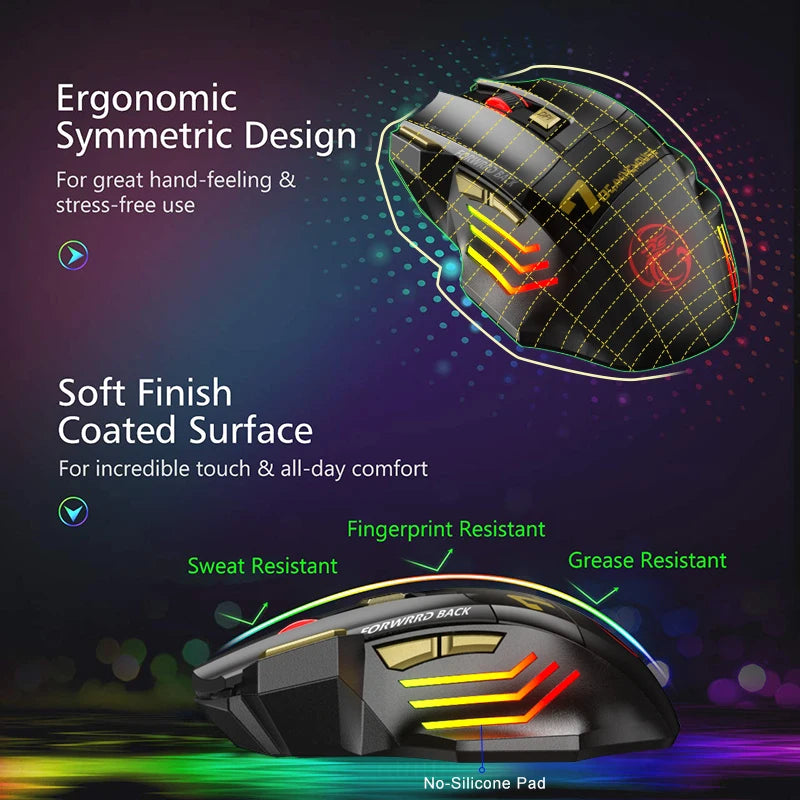 Rechargeable Bluetooth Mouse Wireless PC Gamer Mouse Computer Gaming Mouse Ergonomic Mause 5500 DPI Mice For Laptop Ipad