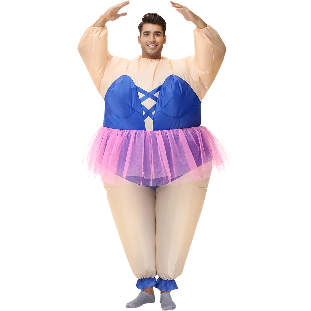 Adult Mascot Clown Inflatable Costume Anime Ballet Dress Suits Carnival Purim Halloween Party Cosplay Costumes for Man Woman