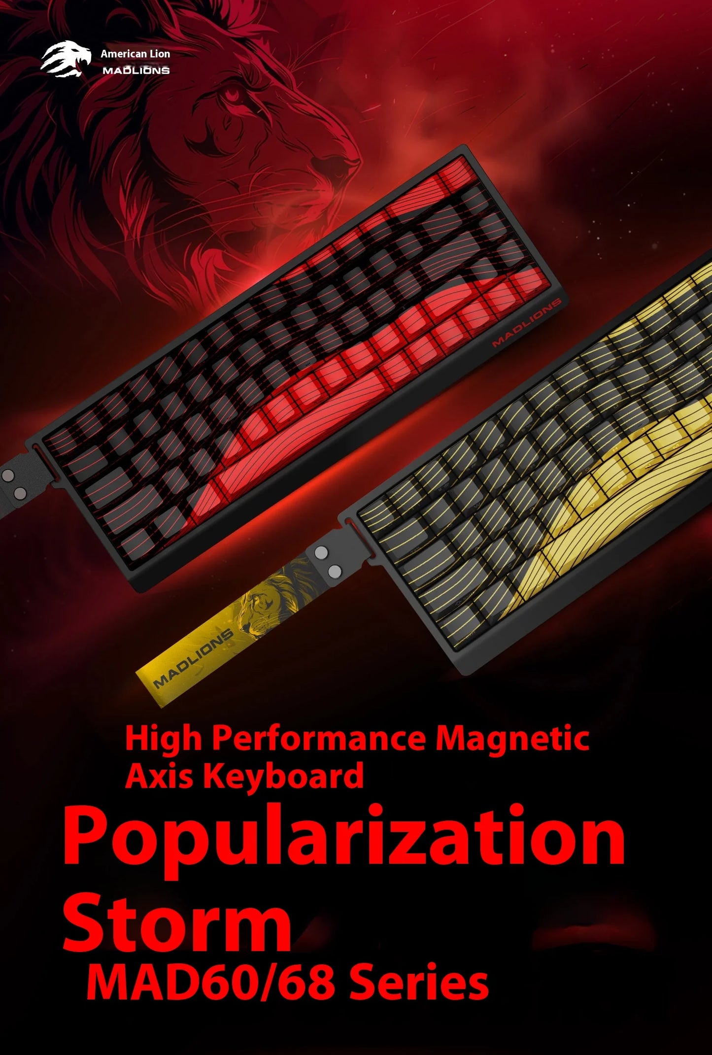 MADLIONS MAD 60/68HE Magnetic Switch Keyboard Wired Gaming Keyboard Hot Swap Rapid Trigger Custom Keyboard PC Gamer Accessories