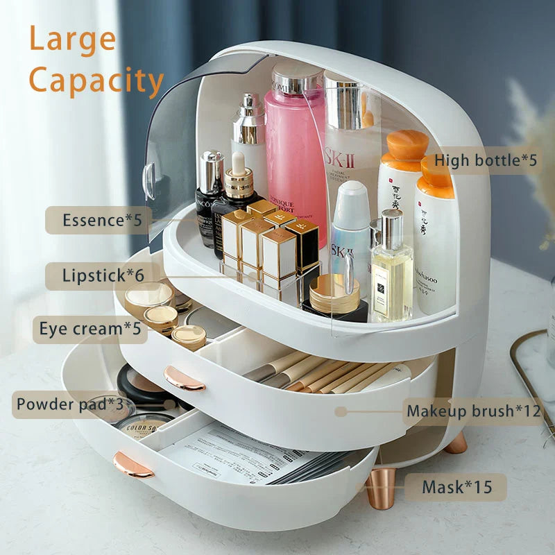 Organisateur de Cosmétiques Multifonction : Rangement Pratique pour Perruques, Accessoires et Produits de Beauté