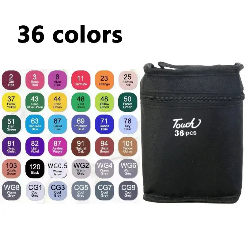 24-80 Colors Double Headed Oily Art Marker Pen Set for Draw Sketching Oily Tip Based Markers Graffiti Manga School Art Supplies
