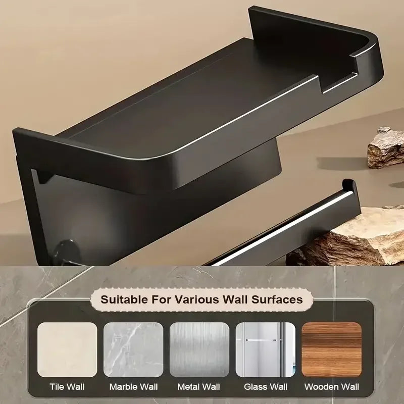 Support Mural Multifonction Sans Perçage – Porte-Serviettes & Distributeur Papier Design