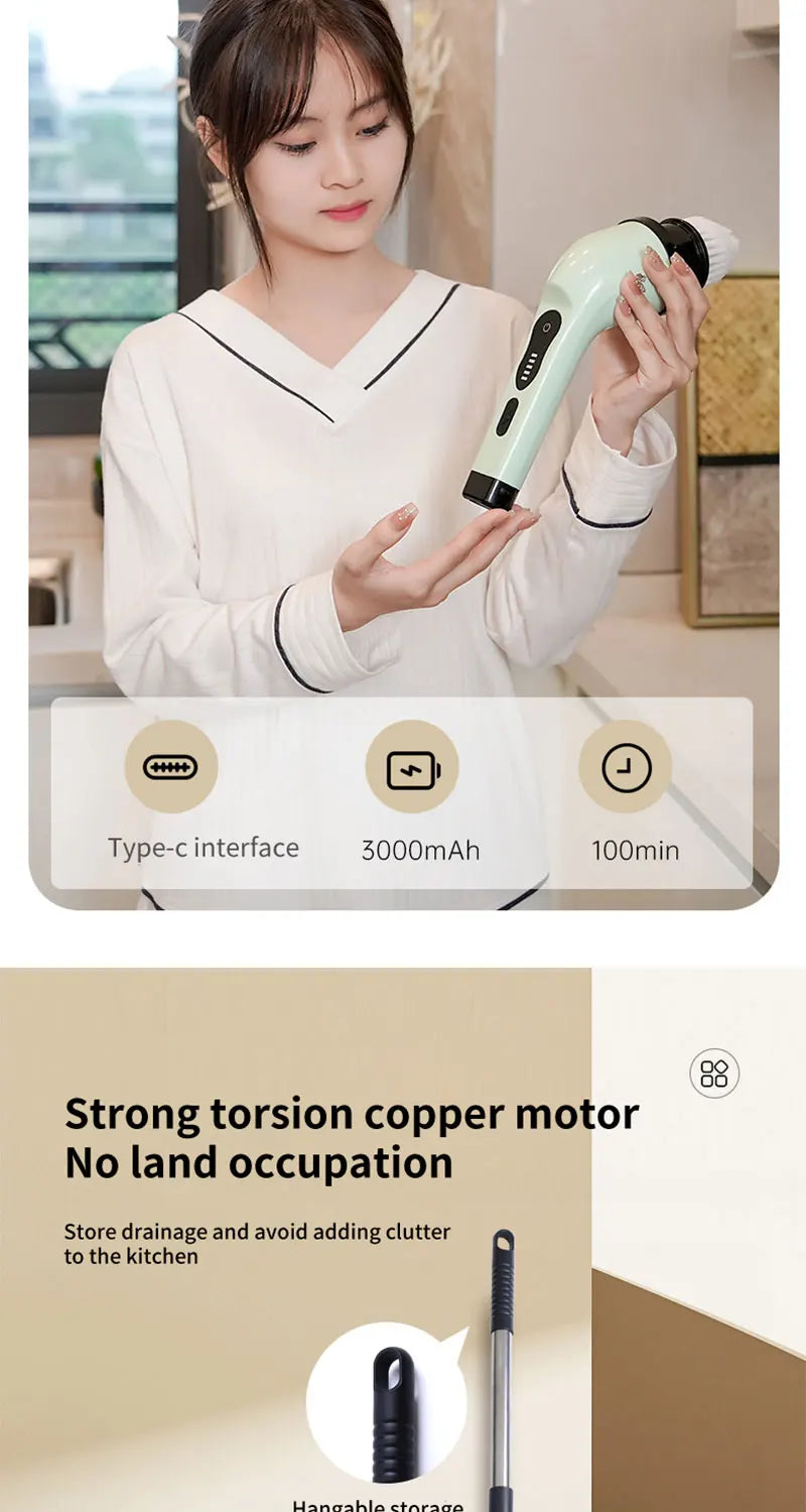 Brosse de Nettoyage Électrique Multifonction – Édition PRO