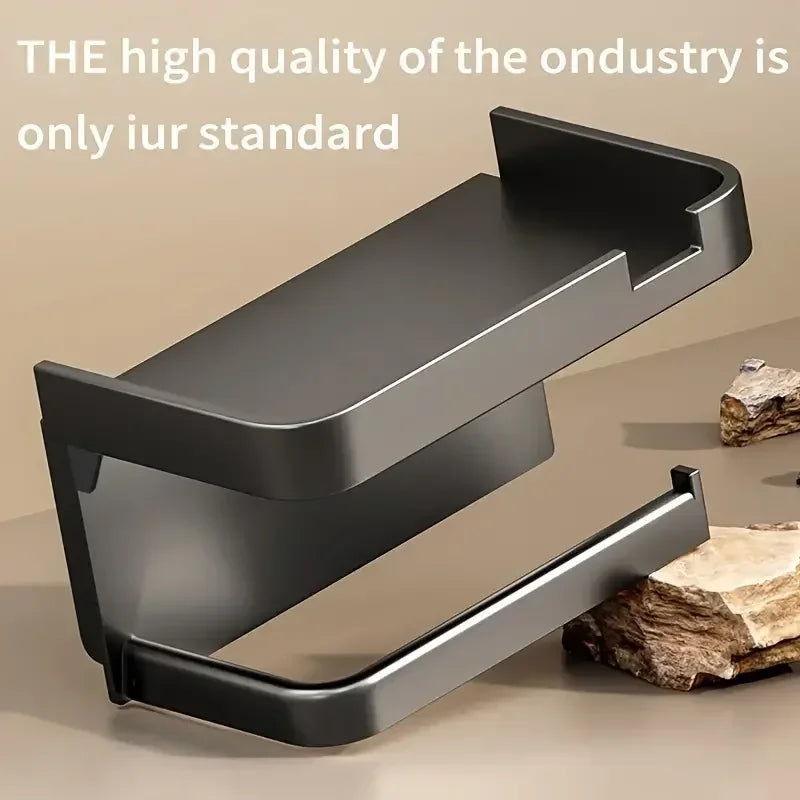 Support Mural Multifonction Sans Perçage – Porte-Serviettes & Distributeur Papier Design