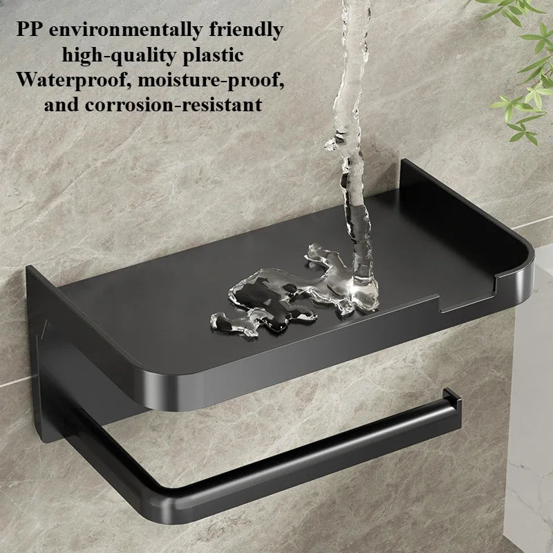 Support Mural Multifonction Sans Perçage – Porte-Serviettes & Distributeur Papier Design