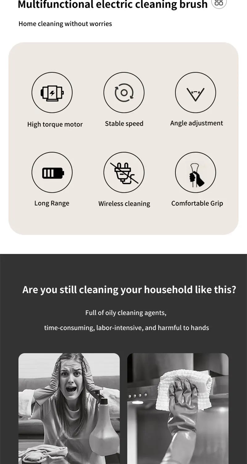 Brosse de Nettoyage Électrique Multifonction – Édition PRO
