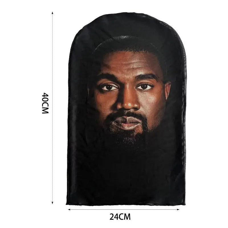 3D  Printed Kanye Face Mask Practical Celebrity Face Funny Headgear Cover Cosplay Accessories